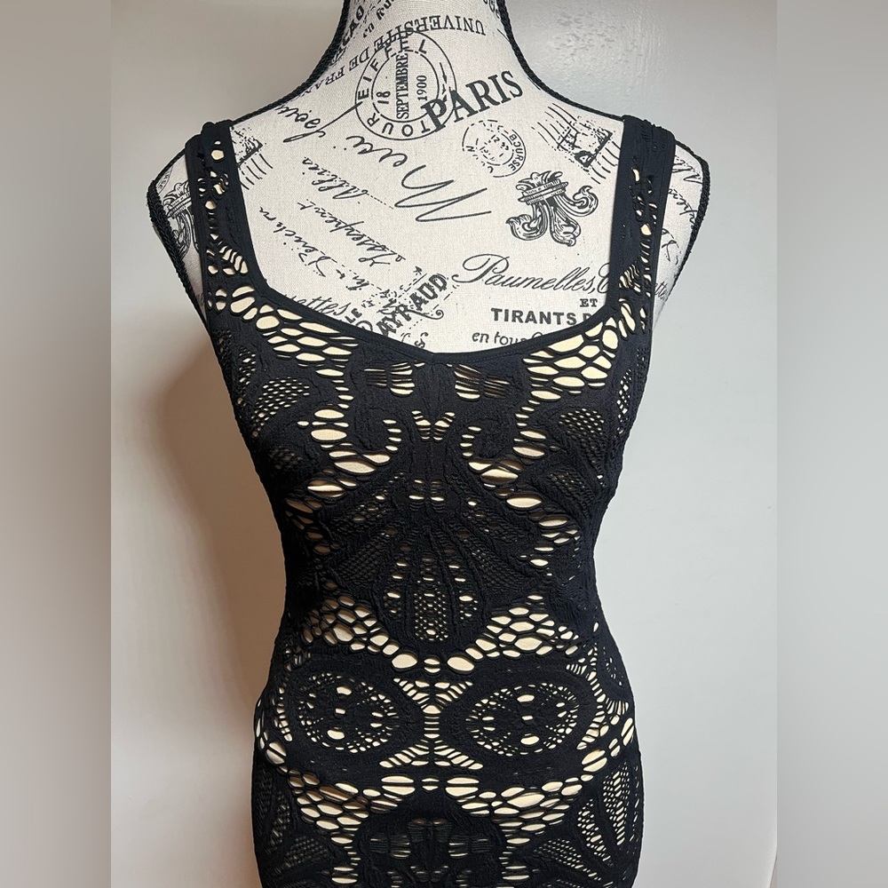 Bodycon Black/Nude Dress